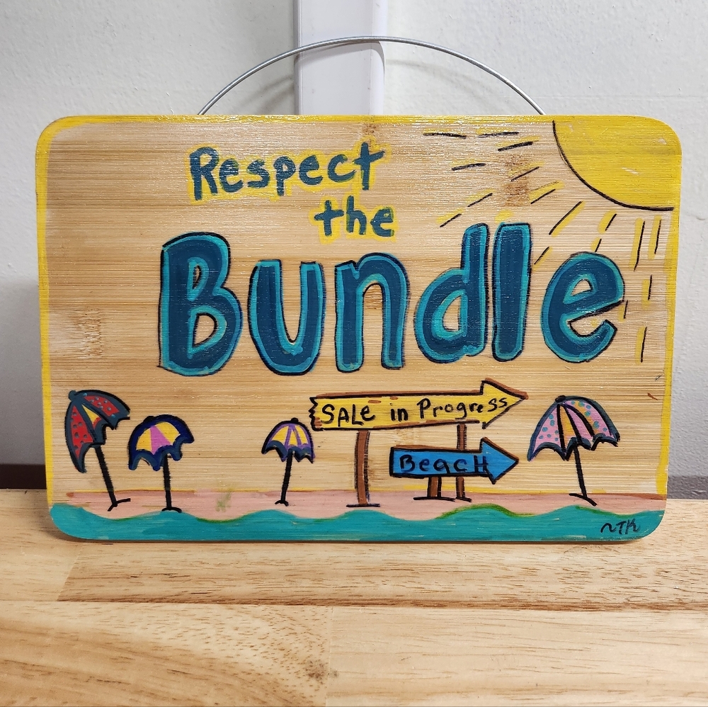 Respect The Bundle Poshmark Show Helper Aid 10x7 Inch Sign Beach Theme Nautical